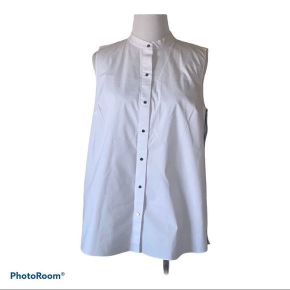 T tahari women’s sleeveless Ribbon trimmed Blouse